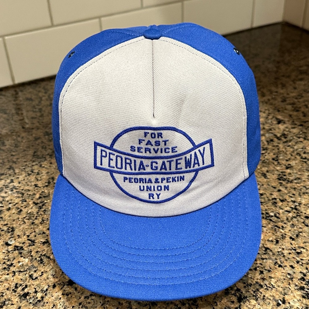 PARK AVENUE Peoria-Gateway Union RY Trucker Hat Snapback Blue White OSFA